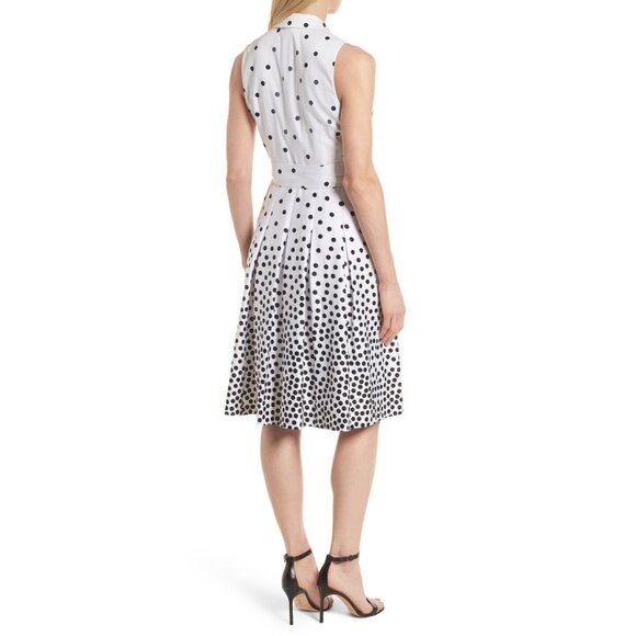 NWT Womens Size 10 Anne Klein Scattered Polka Dot Notch Collar Wrap Dress NEW - Picture 5 of 8